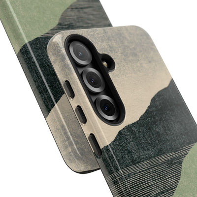 Green Tough Phone Case for Samsung - Moss Ridge Grain