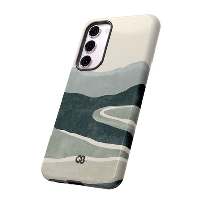 Green Tough Phone Case for Samsung - Misty Sage Valley
