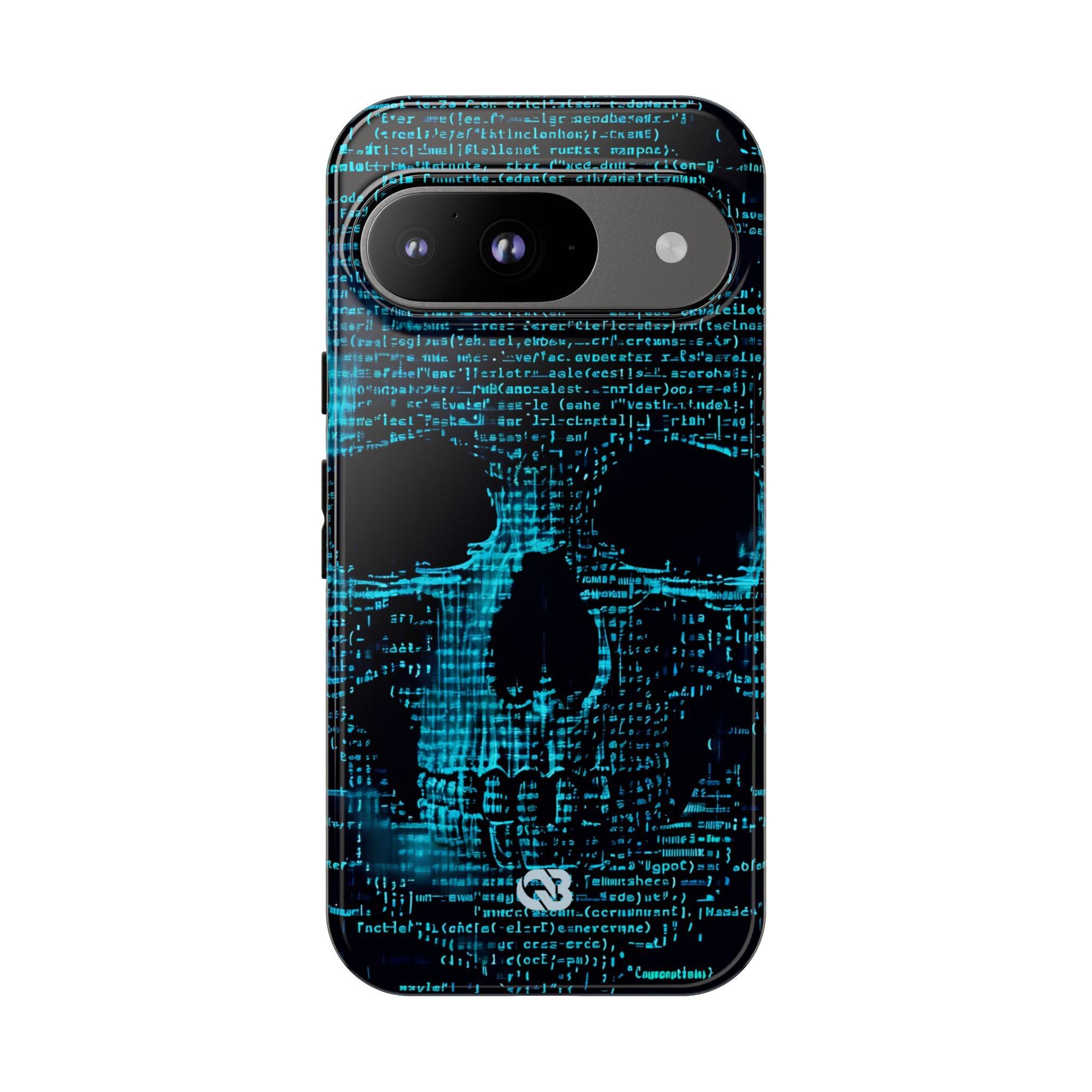 Cyan Glitch Skull · Tough Phone Case for Google Pixel