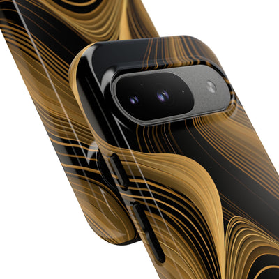 Gold Tough Phone Case for Google Pixel - Molten Copper Strands