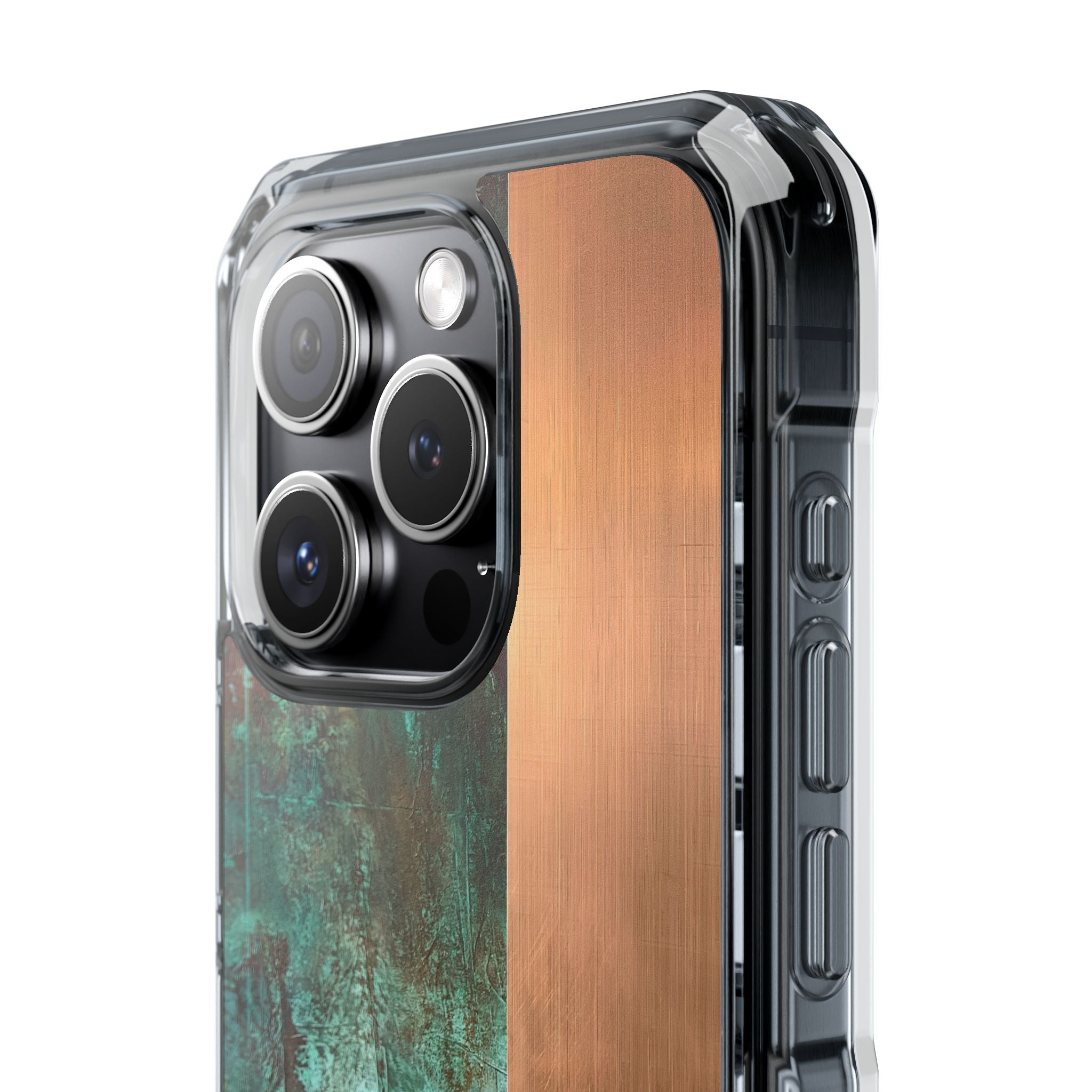 Teal Impact MagSafe Phone Case for iPhone - Verdigris Copper Slab
