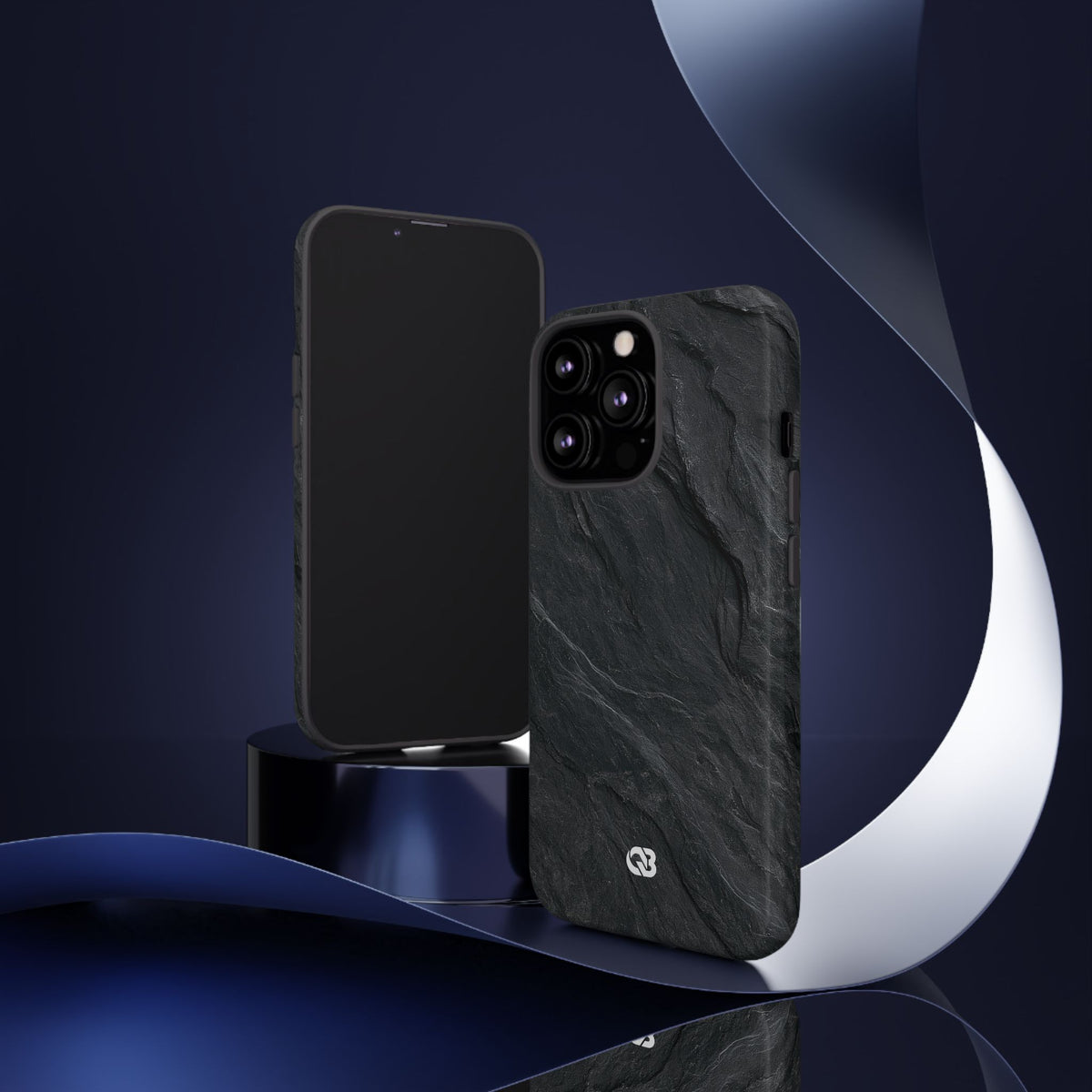 Dark Slate Strata · Tough Phone Case for iPhone · Black