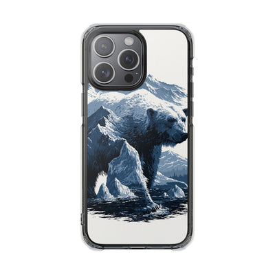 Fjord Summit Bear · Clear Impact Magnetic Phone Case for iPhone · Blue