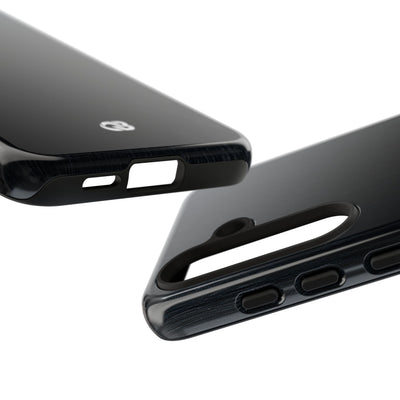 Black Tough Phone Case for Samsung - Midnight Brushed Grain