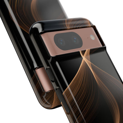 Brown Tough Phone Case for Google Pixel - Copper Silk Wave