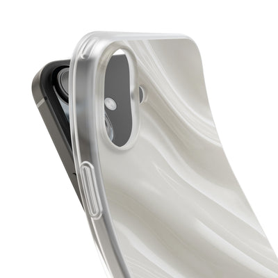 White Lite Phone Case for iPhone - Polished Ivory Wave