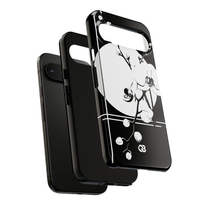 Black Tough Phone Case for Google Pixel - Lunar Orchid Grid