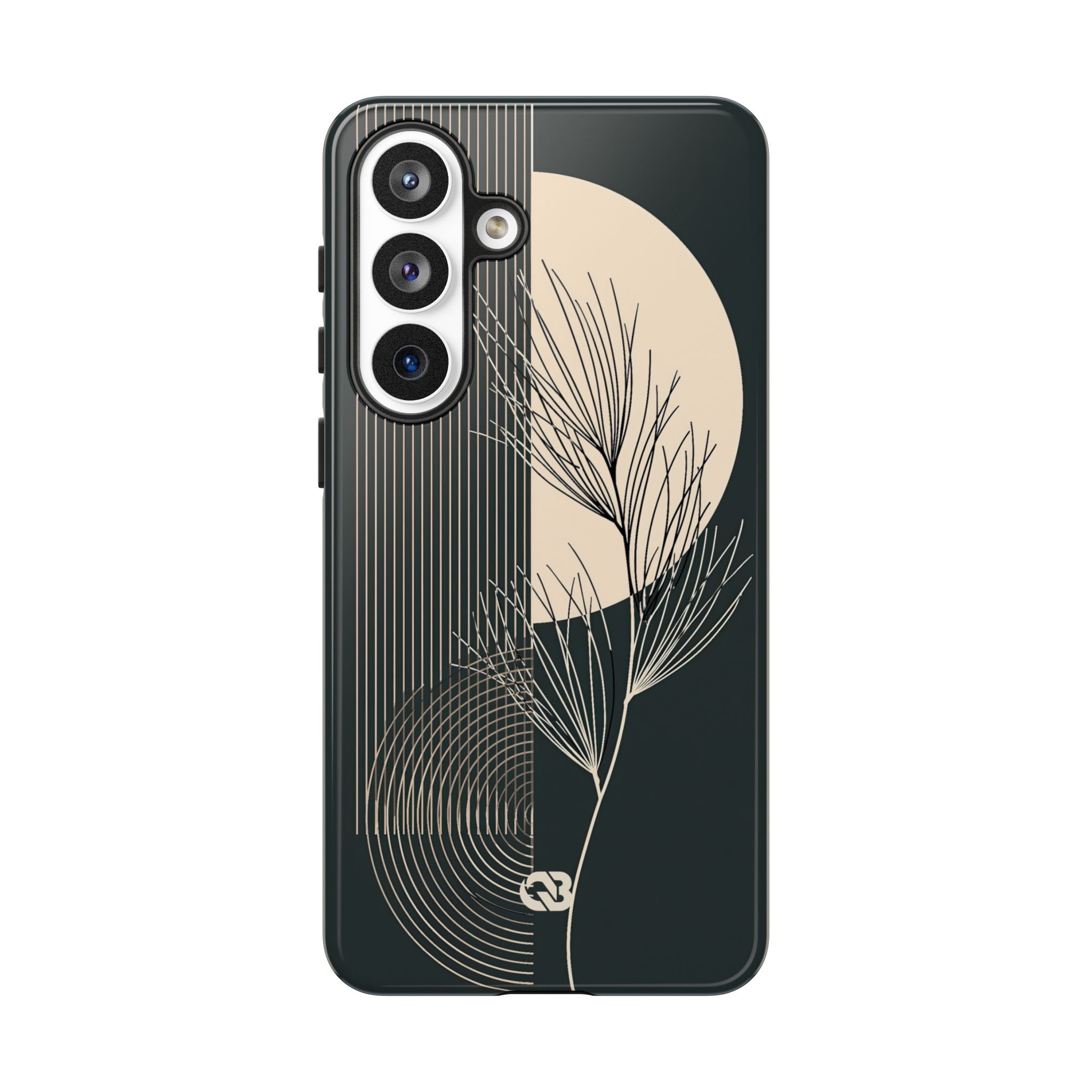 Black Tough Phone Case for Samsung - Obsidian Sand Willow