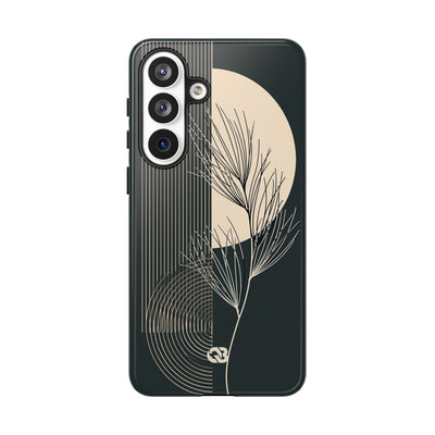 Black Tough Phone Case for Samsung - Obsidian Sand Willow