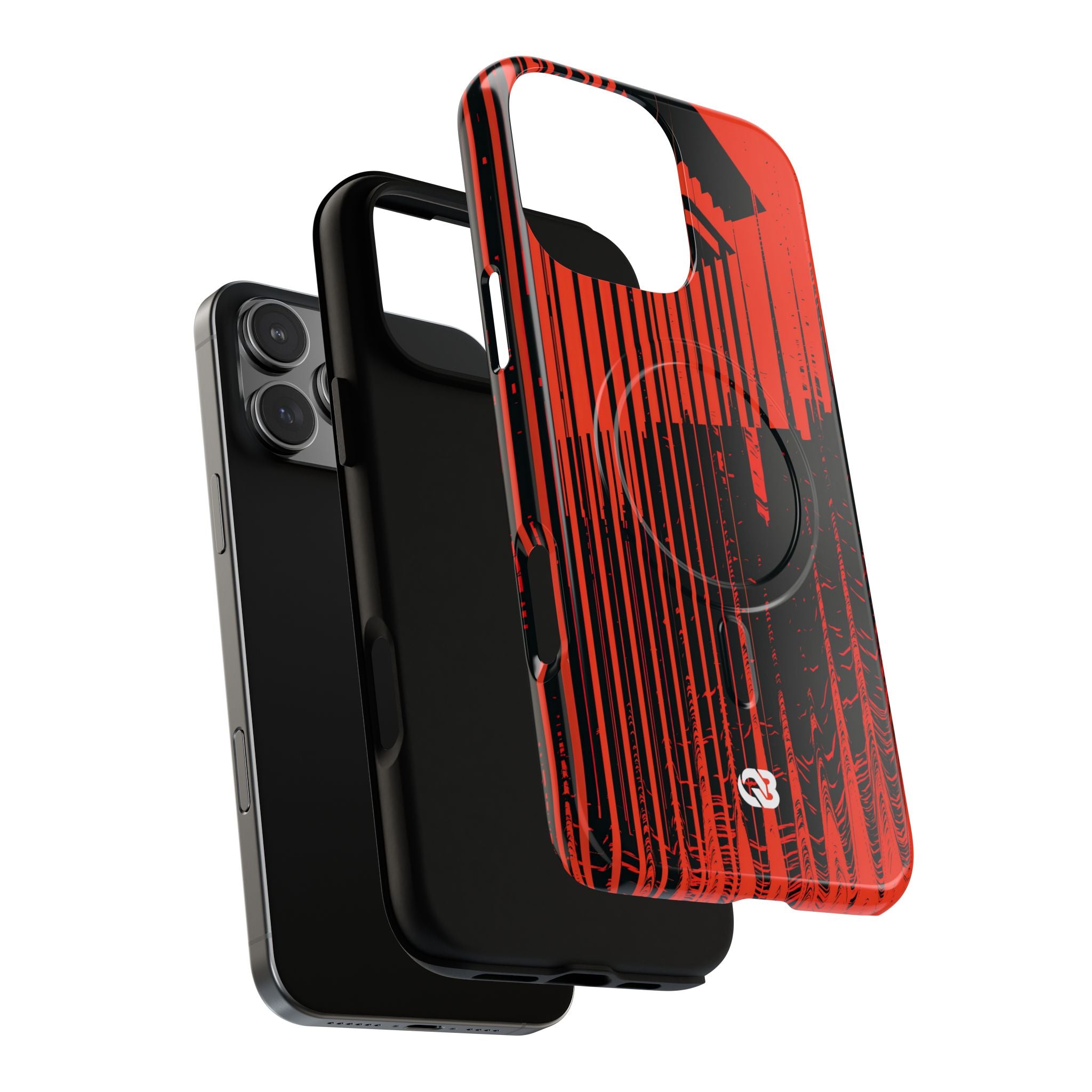 Red Tough 2.0 Magsafe Phone Case for iPhone - Crimson Brutalist Distortion