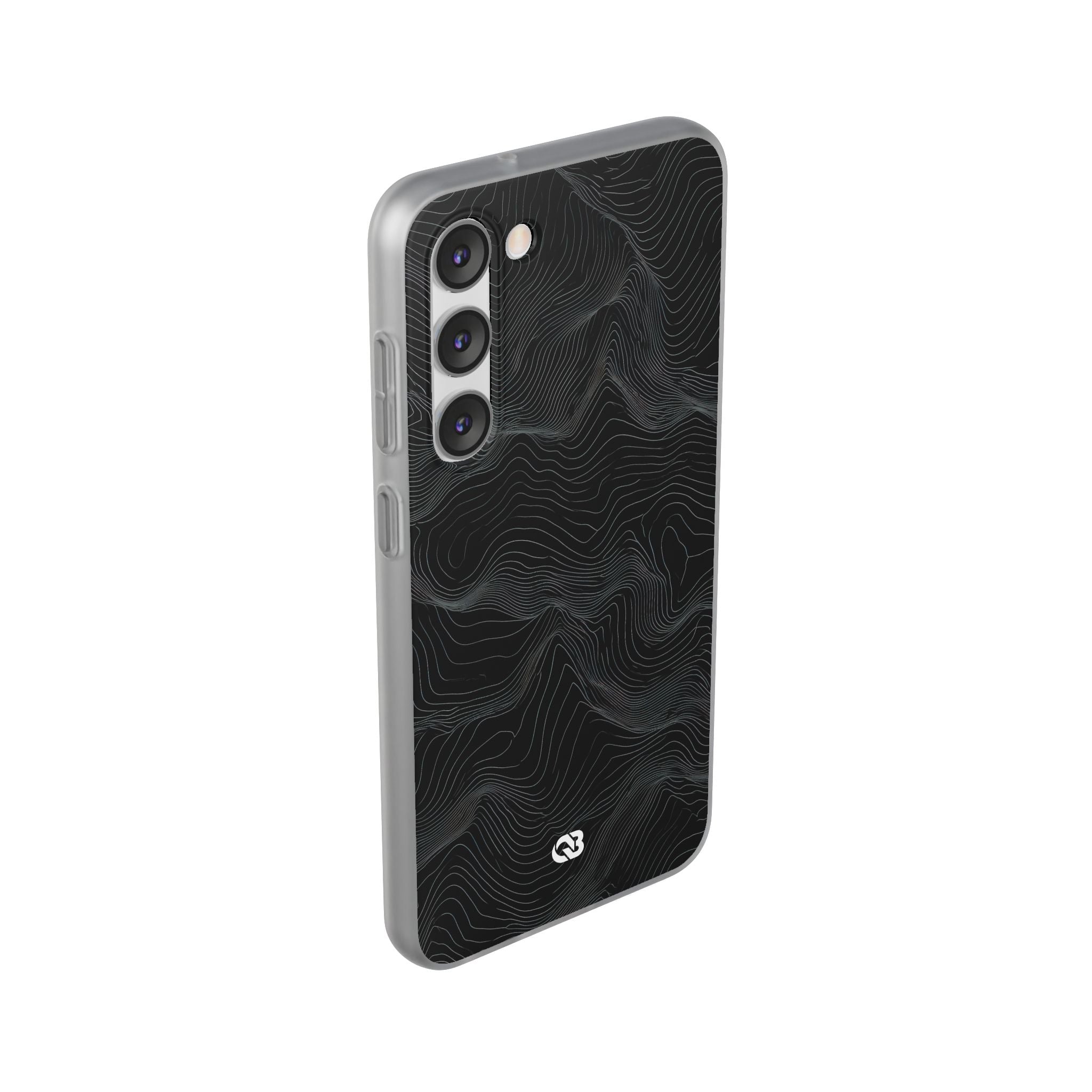 Black Lite Phone Case for Samsung - Obsidian Topo Wireframe