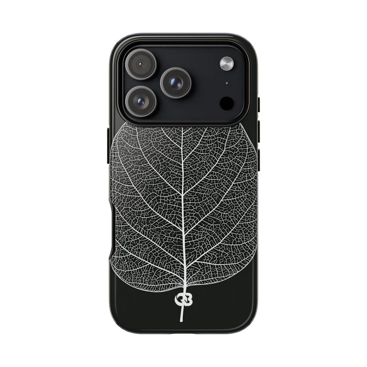 Monochrome Leaf Skeleton · Tough Phone Case for iPhone · Black