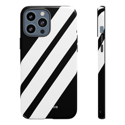 Diagonal Bands Noir iPhone 13 Pro Max Case - Tough