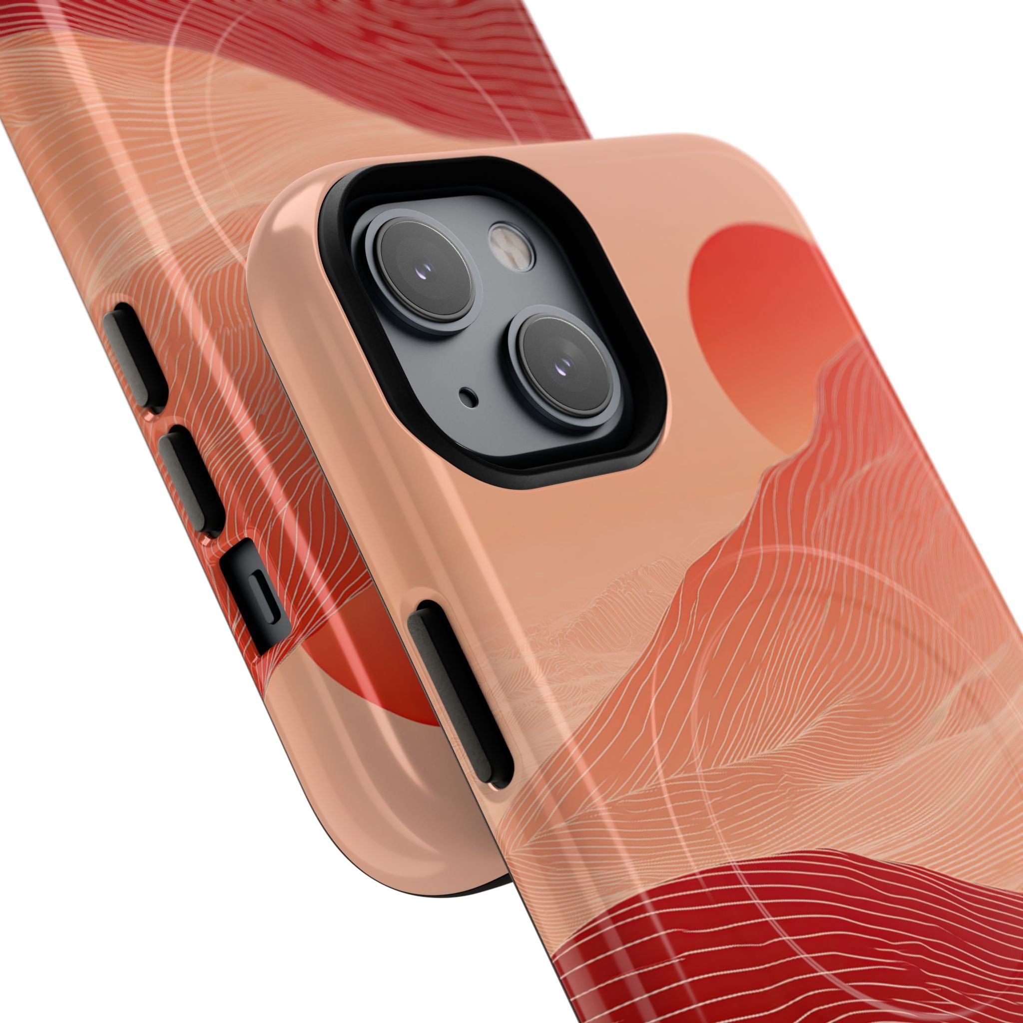Red Tough 2.0 Magsafe Phone Case for iPhone - Crimson Ridge Lines