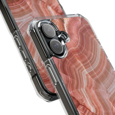 Blushing Rose Strata · Clear Impact Magnetic Phone Case for iPhone · Pink