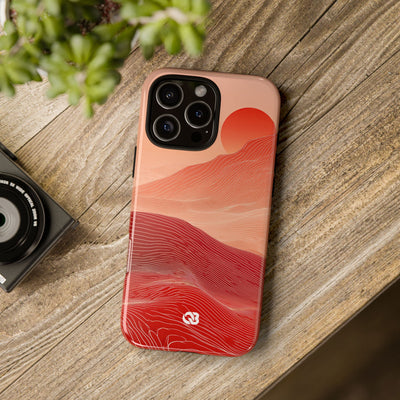 Red Tough Phone Case for iPhone - Crimson Ridge Lines