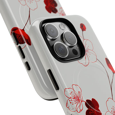 Red Tough 2.0 Magsafe Phone Case for iPhone - Kyoto Ember Bloom