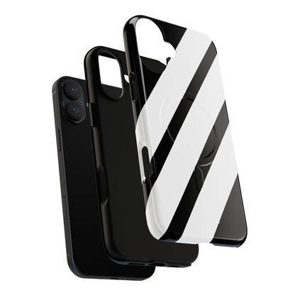 Diagonal Bands Noir iPhone 16 Plus Case - Tough+