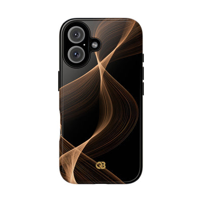 Brown Tough Phone Case for iPhone - Copper Silk Wave