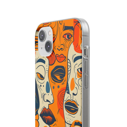 Tangled Faces Sunset iPhone 14 Plus Case - Soft