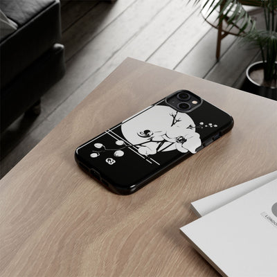 Black Tough Phone Case for iPhone - Lunar Orchid Grid