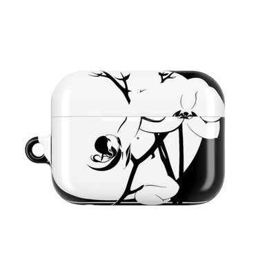 Nocturne Orchid Bloom · Hard Case for AirPods & AirPods Pro · Black