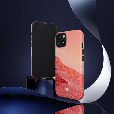 Coral Ridge Contours · Tough Phone Case for iPhone · Red
