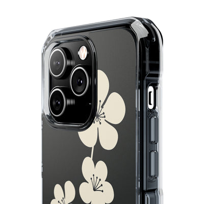 Black Impact MagSafe Phone Case for iPhone - Obsidian Cream Bloom