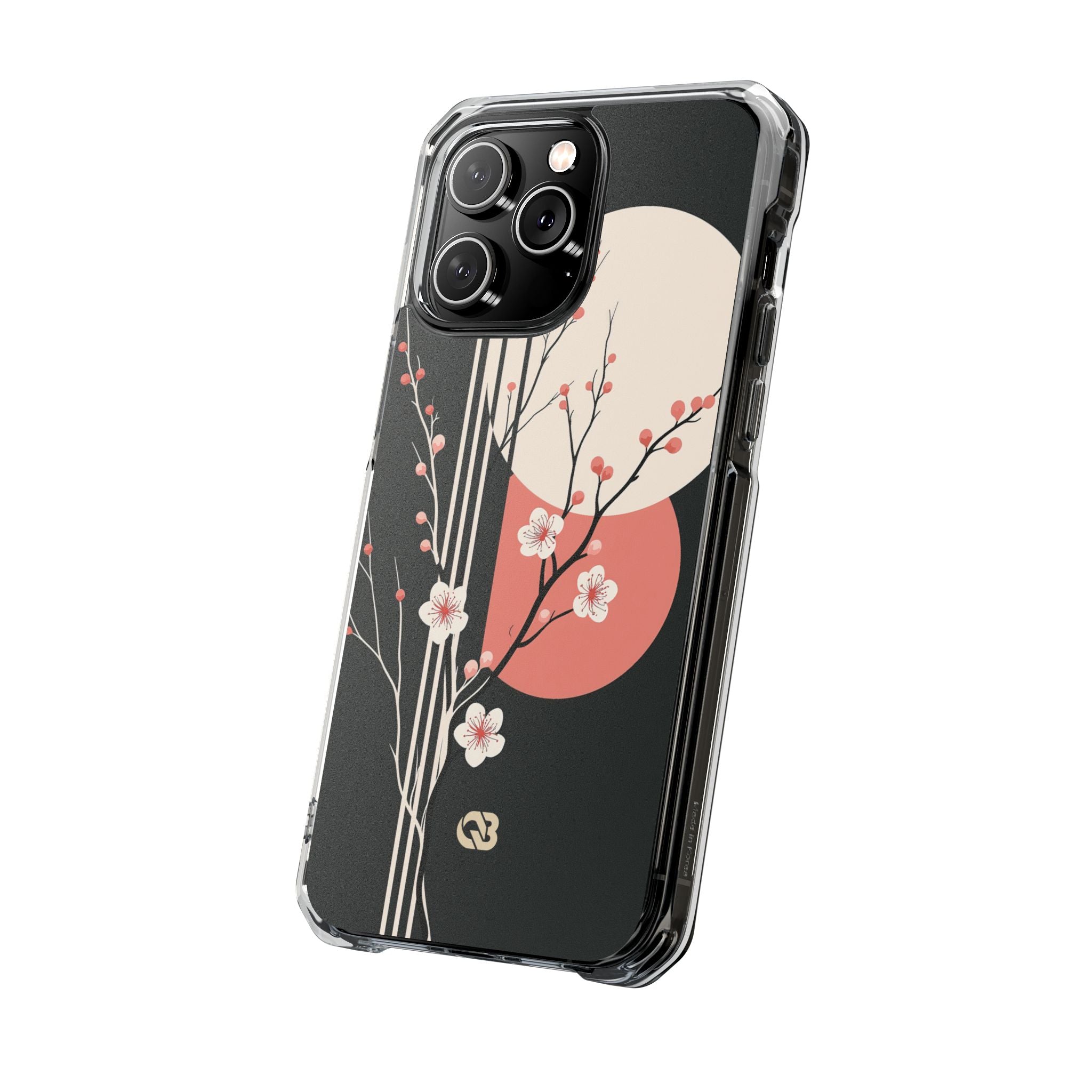 Black Impact MagSafe Phone Case for iPhone - Kyoto Midnight Blossom