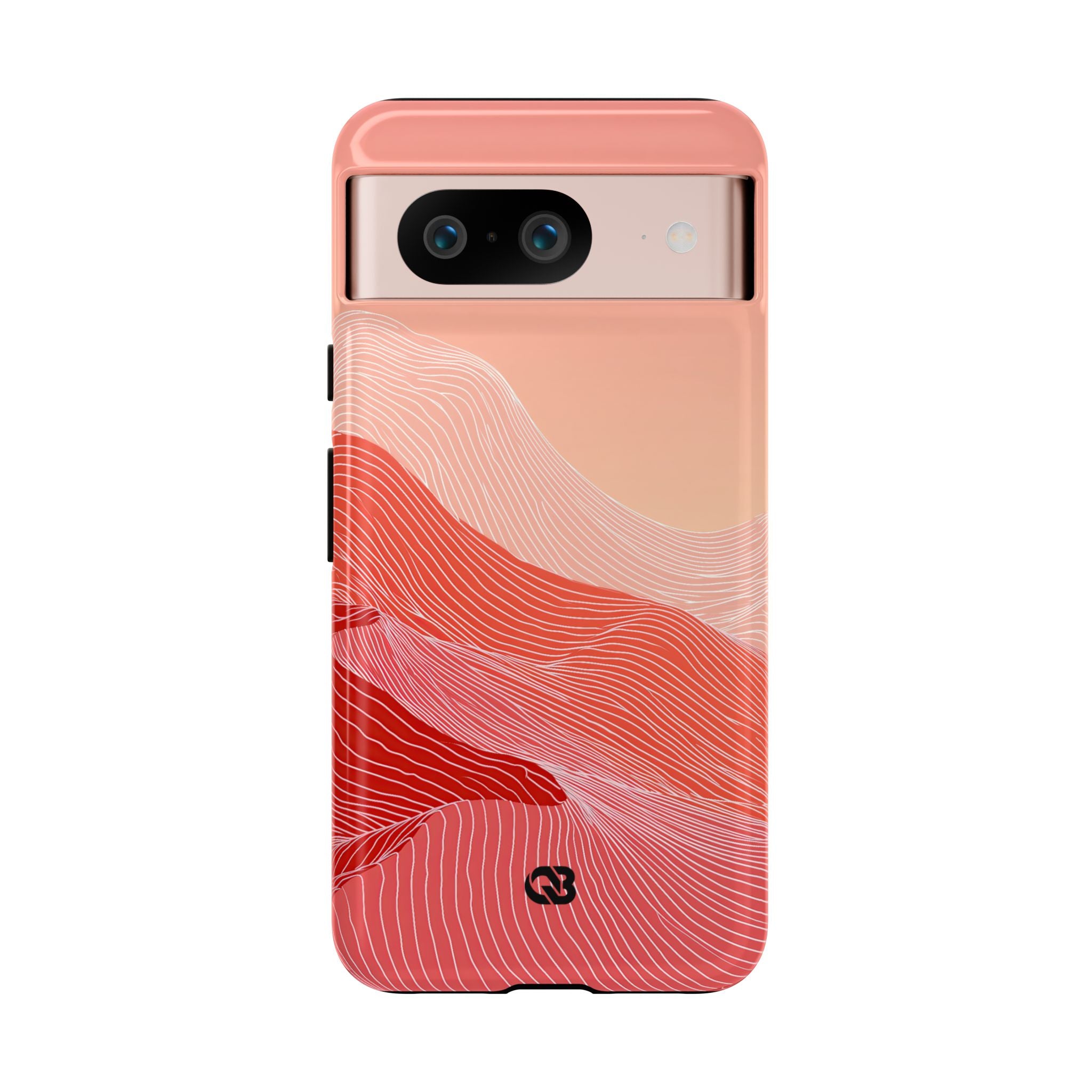 Red Tough Phone Case for Google Pixel - Crimson Ridge Contour