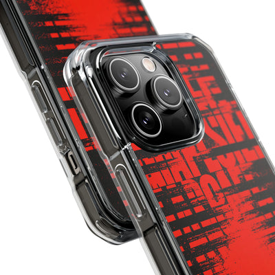 Crimson Redaction · Clear Impact Magnetic Phone Case for iPhone ·  Black