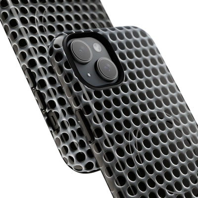 Silver Tough 2.0 Magsafe Phone Case for iPhone - Brutalist Steel Mesh