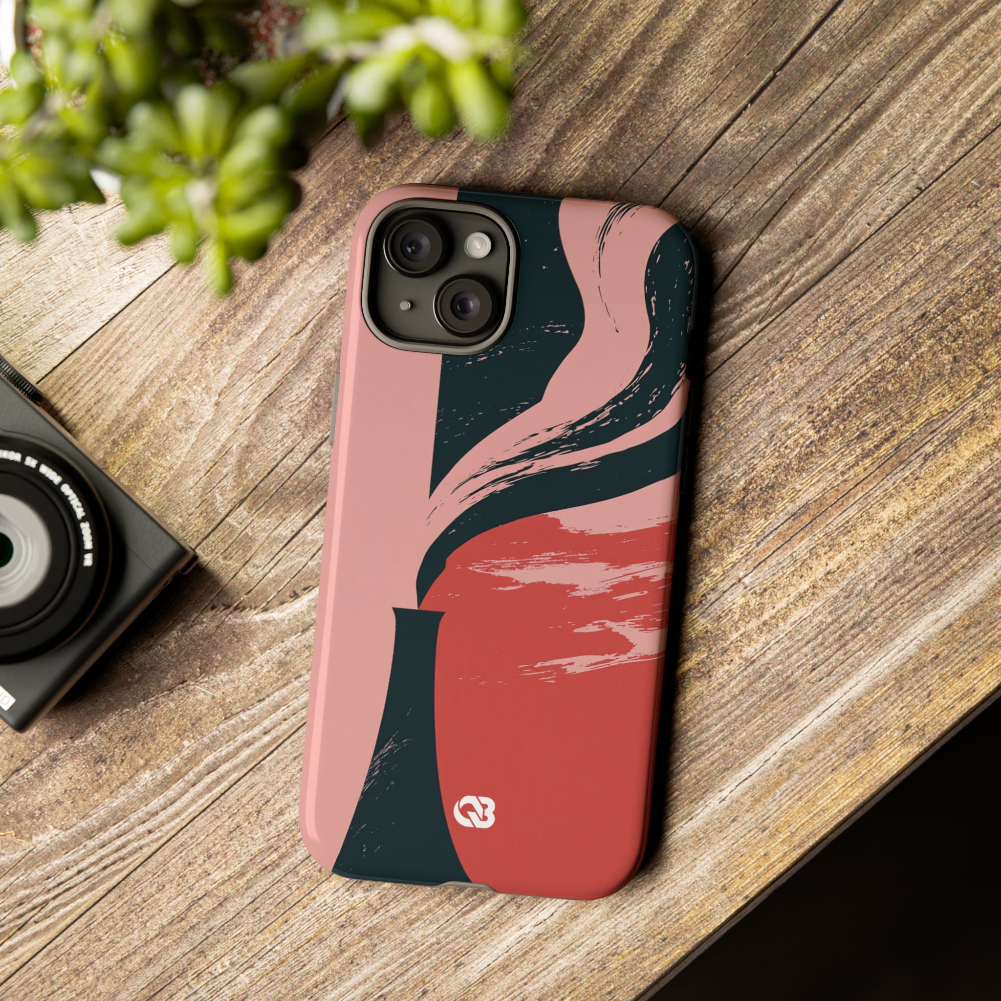 Pink Tough Phone Case for iPhone - Cinder Rose Plume