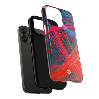 Neon Fiber Stream · Tough 2.0 Magnetic Phone Case for iPhone · Red