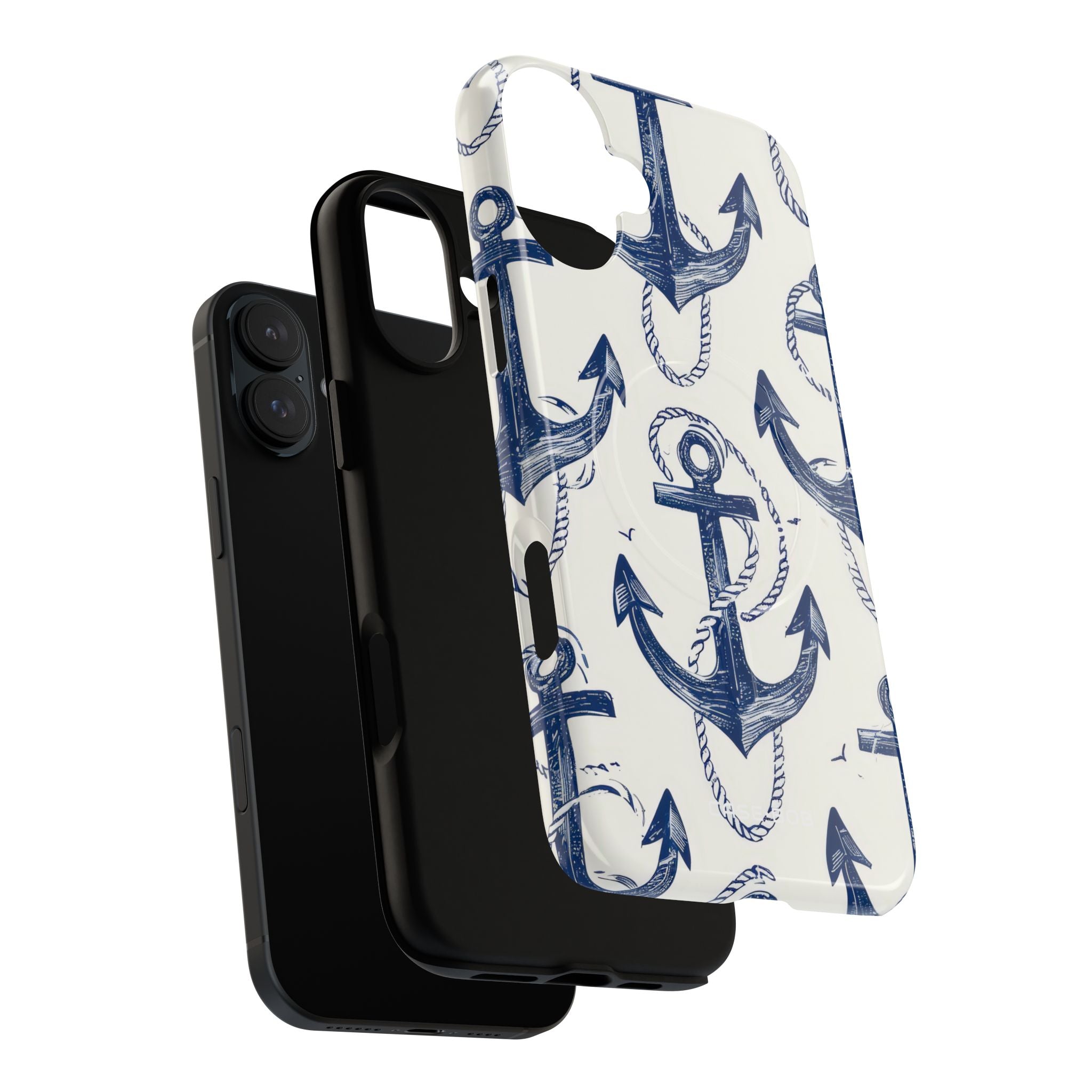 Navy Anchor Loop iPhone 16 Plus Case - Tough+