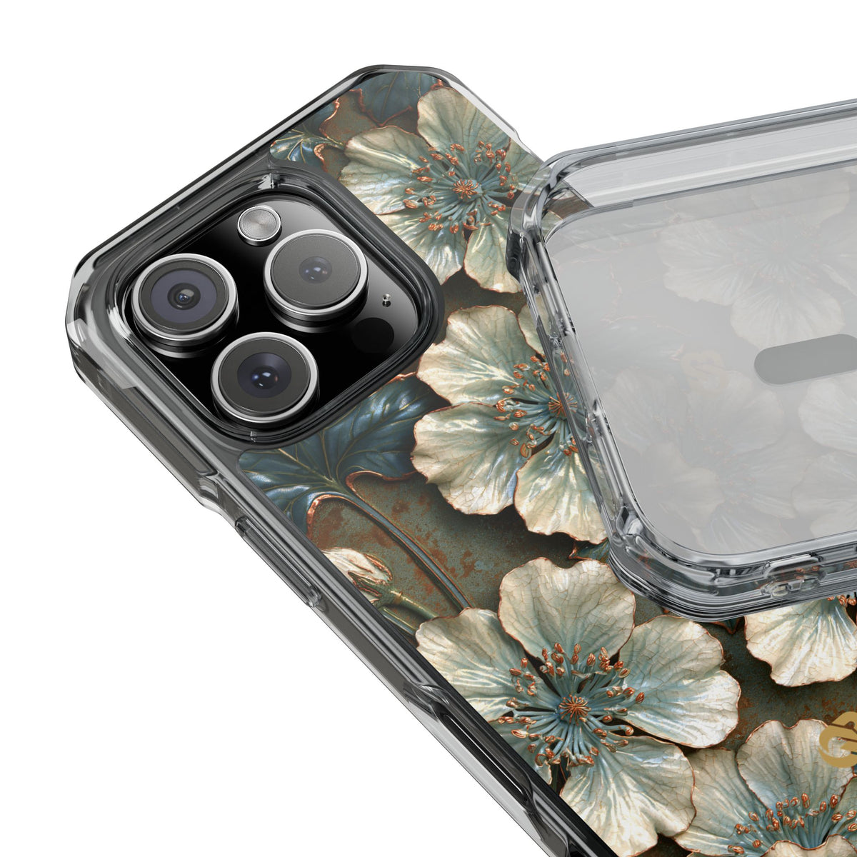 Gilded Blossom Reverie · Clear Impact Magnetic Phone Case for iPhone · Teal