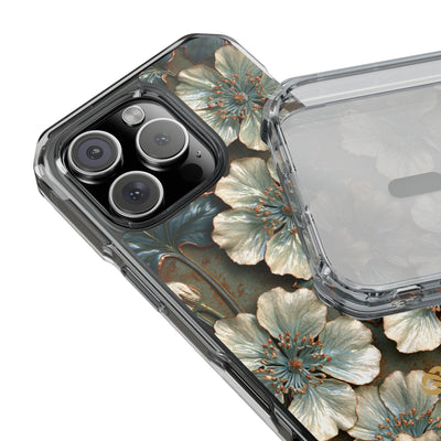 Gilded Blossom Reverie · Clear Impact Magnetic Phone Case for iPhone · Teal