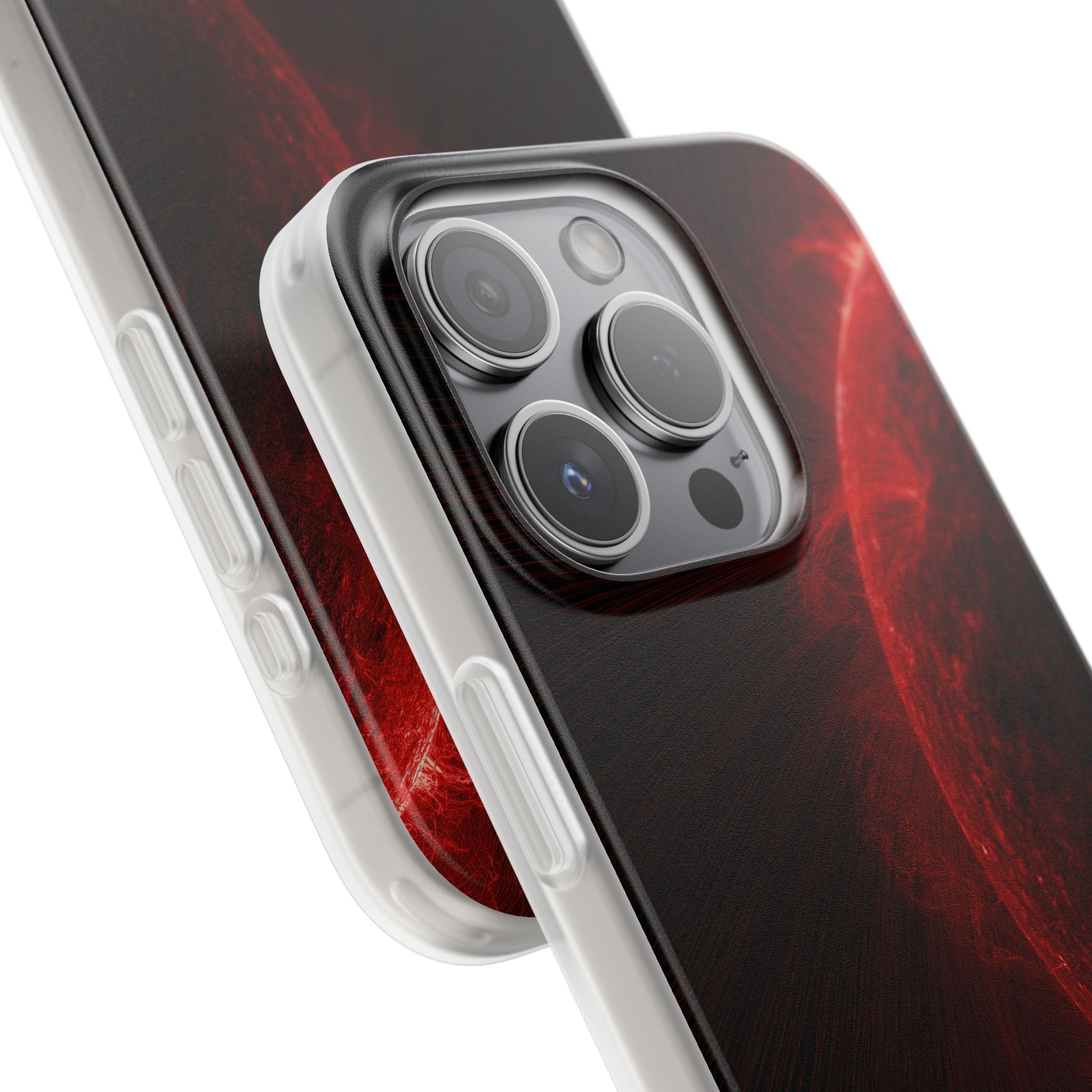 Red Lite Phone Case for iPhone - Solar Crimson Flare