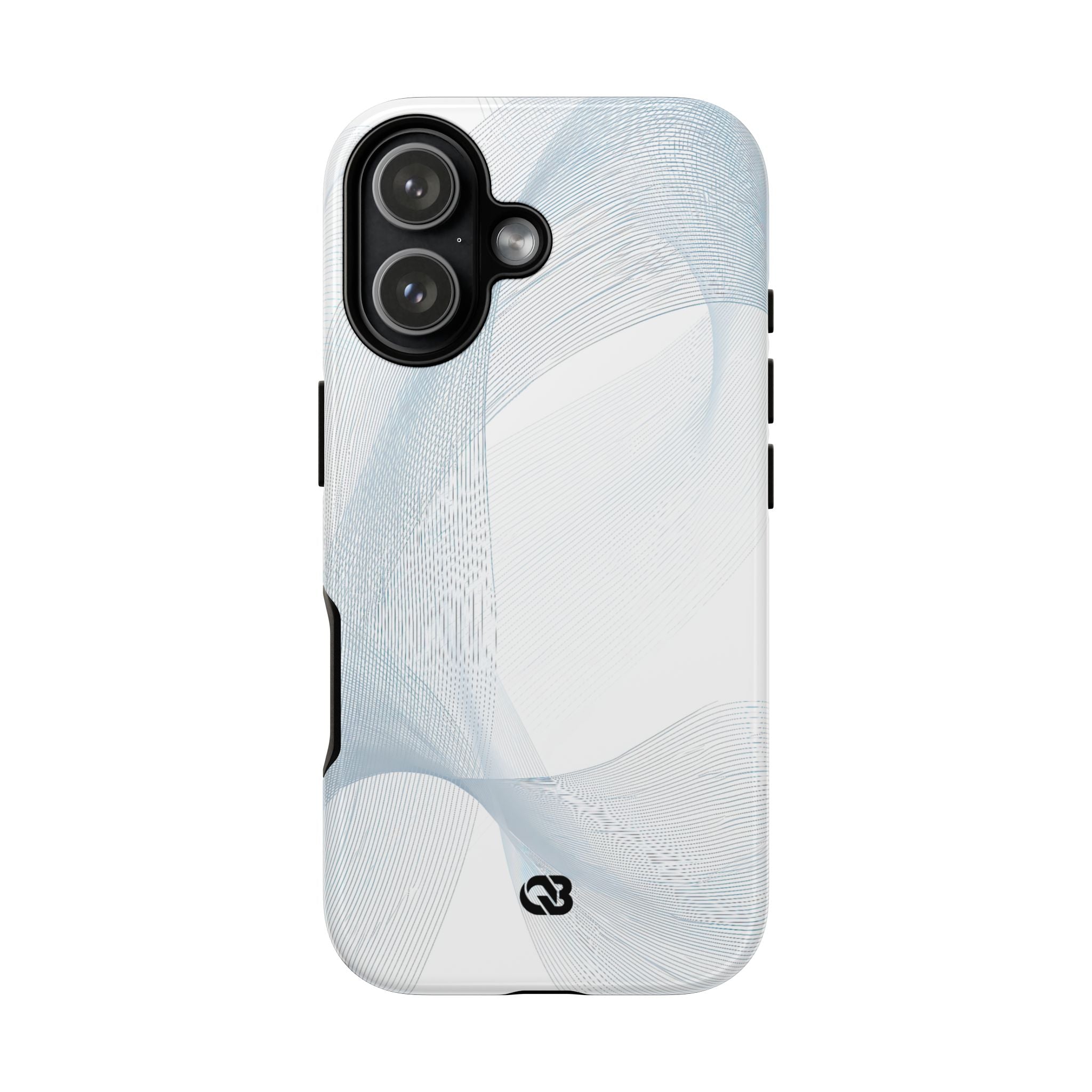 White Tough Phone Case for iPhone - Arctic Line Current