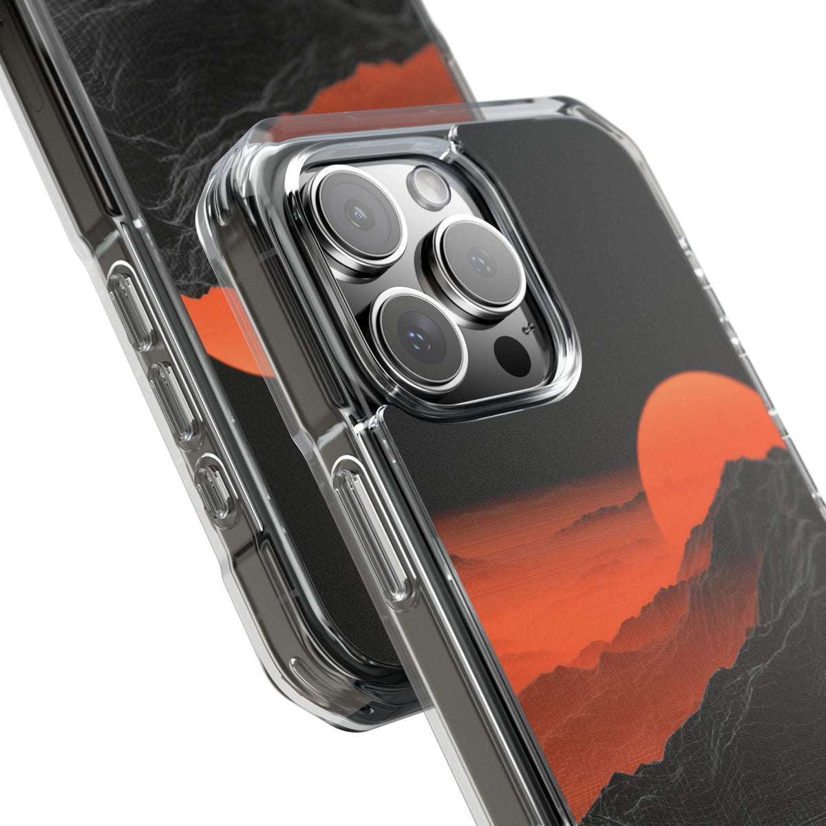Solar Ridge Mesh · Clear Impact Magnetic Phone Case for iPhone · Black