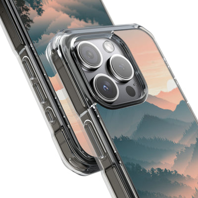 Teal Impact MagSafe Phone Case for iPhone - Alpine Teal Horizon