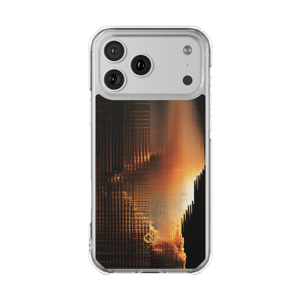 Luminous Grid · Clear Impact Magnetic Phone Case for iPhone · Black