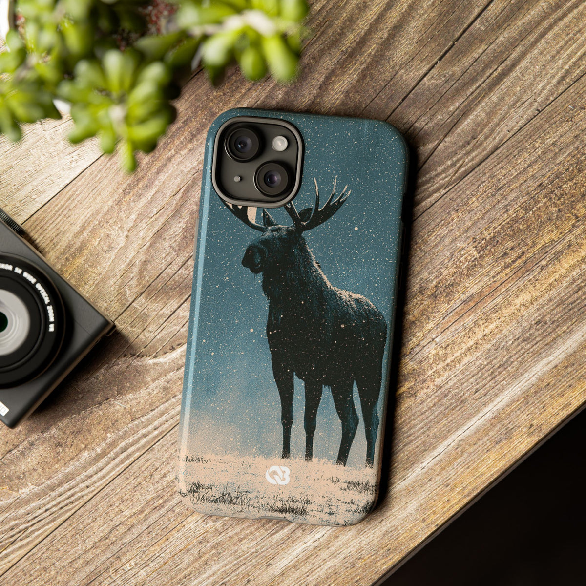 Nordic Boreal Moose · Tough Phone Case for iPhone · Blue