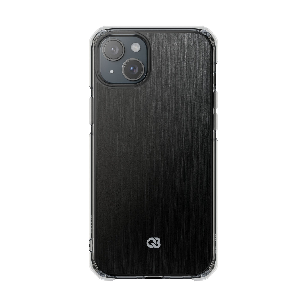 Obsidian Brushed Steel · Clear Impact Magnetic Phone Case for iPhone ·  Black