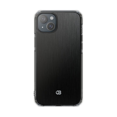 Obsidian Brushed Steel · Clear Impact Magnetic Phone Case for iPhone ·  Black