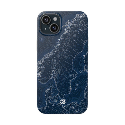 Nordic Contour Chart · Lite Phone Case for iPhone ·  Blue