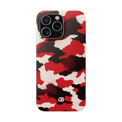 Crimson Halftone Camo · Lite Phone Case for iPhone ·  Red