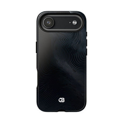 Black Tough Phone Case for iPhone - Obsidian Ridge Flux