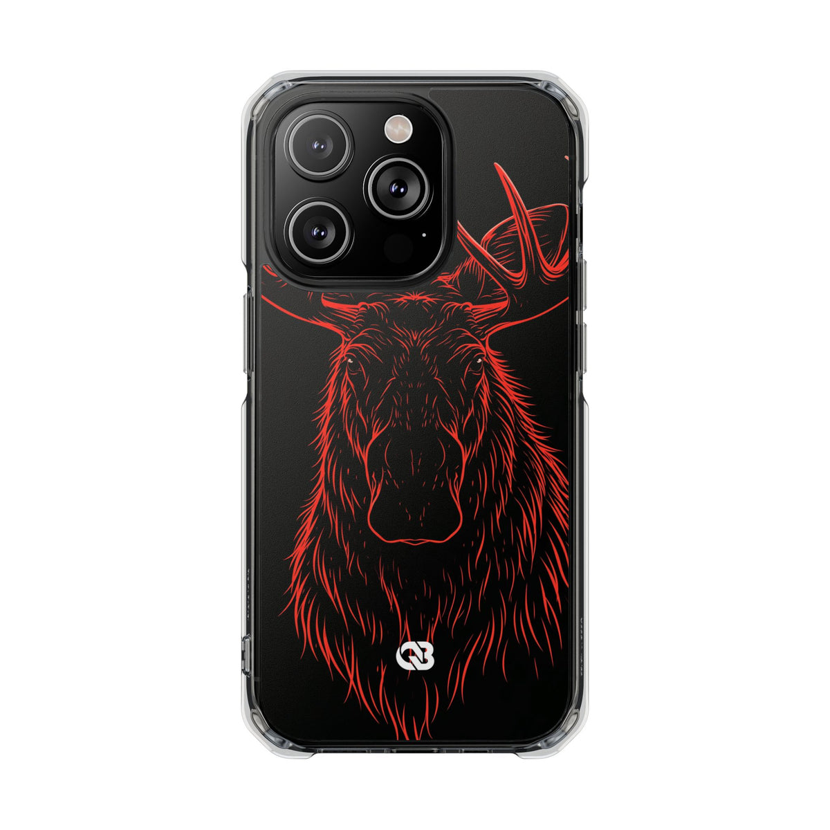 Crimson Horizon Moose · Impact Magnetic Phone Case for iPhone ·  Black