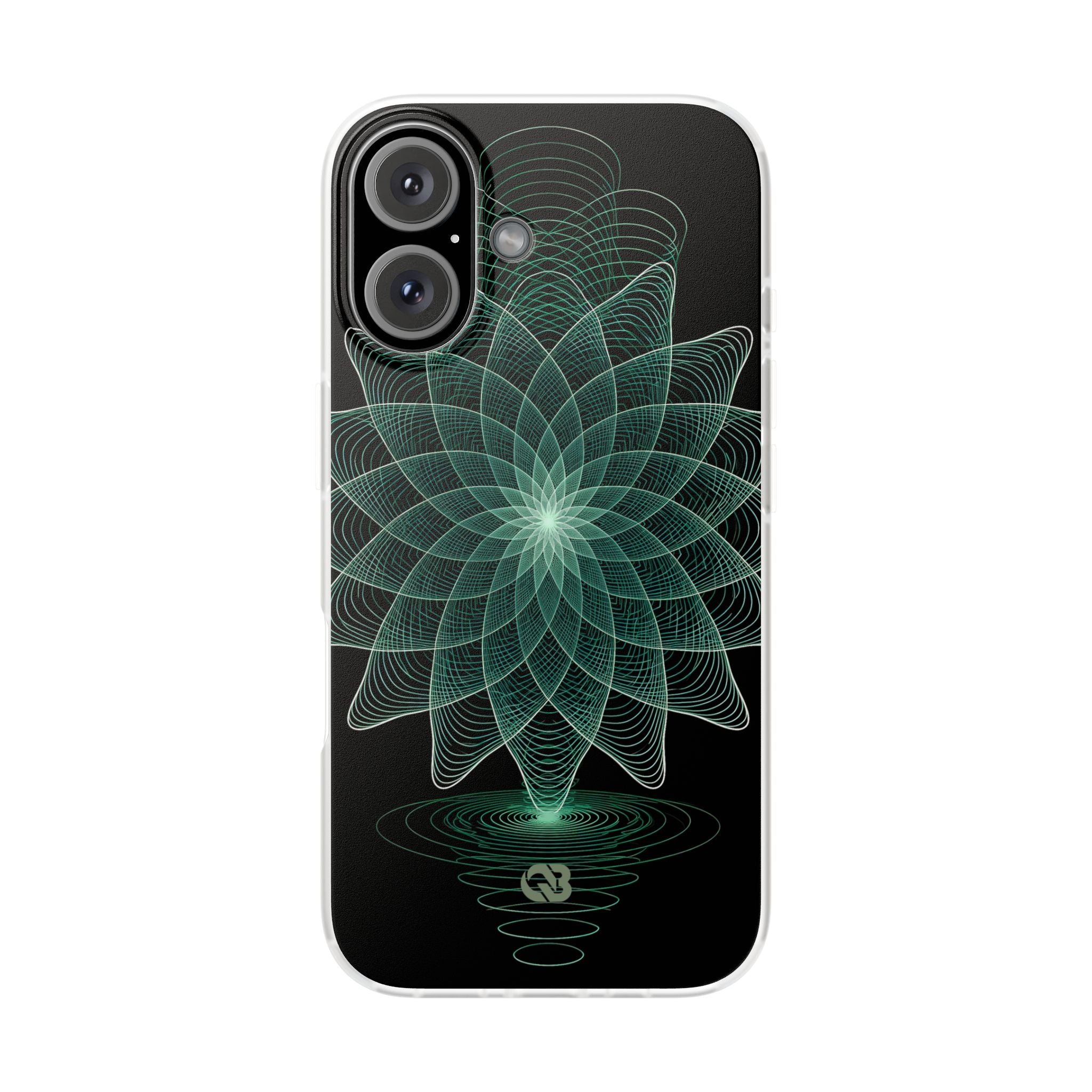 Green Lite Phone Case for iPhone - Cyan Signal Bloom
